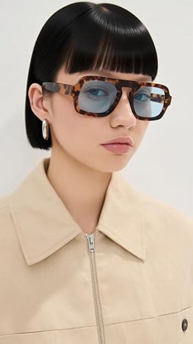 ADE WU Trendy Square Sunglasses for Women Men,Vintage Square Aviator Sunglasses Fashion 70s Inspired Stylish Flat Top Shades thumbnail 3