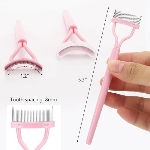 2 Pcs Eyelash Separator Tool Mascara Brushes Eyelash Comb Separator Definer Lash Comb for Combing, Separating Lashes - Light Pink thumbnail 2