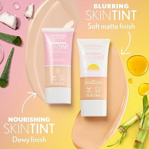 COVERGIRL Clean Fresh Blurring Skin Tint with SPF 30, 405 Fair Cool, Liquid Foundation, Soft Matte Finish, Smooths, Brightens, Blurs Pores, Mineral Sunscreen, Vegan Formula thumbnail 6