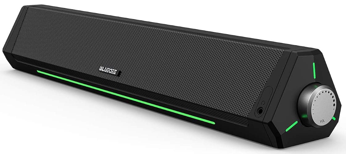 BLUEDEE Computer Speakers for Desktop PC, Computer Sound bar, HiFi Stereo Speakers for Computer Desktop, Bluetooth 5.0 and 3.5mm Aux-in PC Soundbar, USB/USB C Powered Gaming Speakers for pc, Laptop - Image 1