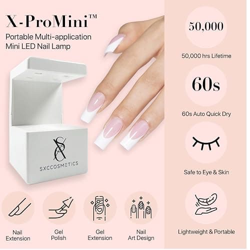 SXC Cosmetics French Tip Press On Nails Pink Series, Medium Square X-Pro Tips Starter Kit thumbnail 8