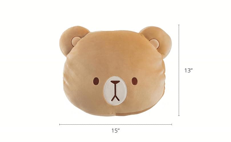 Milkmochabear Official Mocha Head Cushion Authentic Merchandise 15" inch Super Soft Plush Decorative Throw Pillow Brown Bear Character Cute Adorable Home Bedroom Office Decor Polyester Spandex thumbnail 3