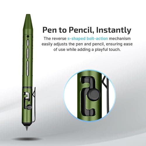 OLIGHT O'Pen Mini 2 Ballpoint Pen and Pencil in One, Replaceable EDC Refill and Pencil Tip, Smooth Writing, for Office, Working, Writing (OD Green) - OD Green - 1 Piece thumbnail 6