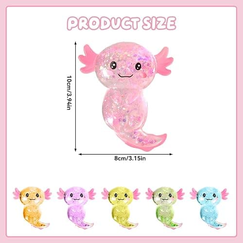 6PC Valentines Day Gifts for Kids Classroom,Axolotl Squishy Fidget Stress Ball,Stress Balls for Adults & Kids ,Stress Relief Party Favors Funny Sensory Toys for Autism,ADHD, Birthday, Office thumbnail 3