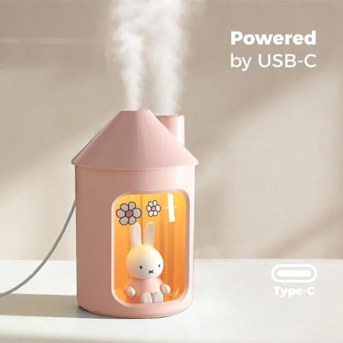 Mipow X Miffy Double Spray Humidifier 2.0 Smart App-Control RGB LED, Mini Cute Humidifier with Night Light, 500ml for Bedroom, Nursery/Office - Pink thumbnail 8