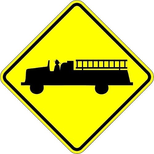 Fire Truck Crossing - 24 X 24 Warning Sign. A Real Sign. 10 Year 3M Warranty - Image 1