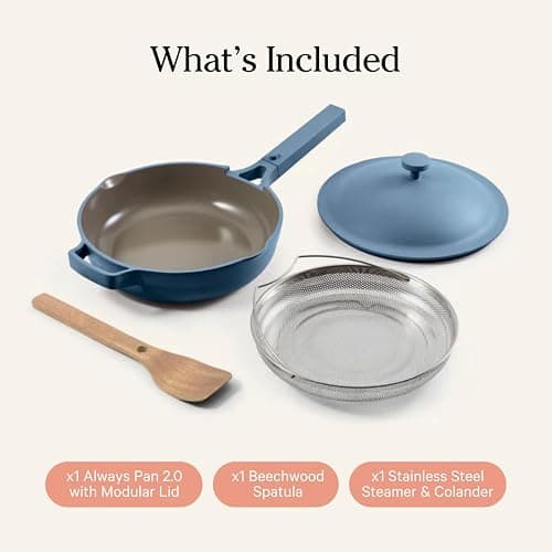 Our Place Always Pan 2.0 – 27cm (2.5L) Nonstick, Toxin-Free Ceramic Cookware | Patented 10-in-1 Aluminum Frying & Sauté Pan | Safe for Oven, Induction & All Cooktops up to 232°C | Blue Salt thumbnail 3