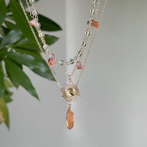 ONBRIG Layered Boho Necklaces for Women Gold Coin Pendant Necklaces Stackable Turquoise Choker Necklace for Women Western Jewelry thumbnail 8
