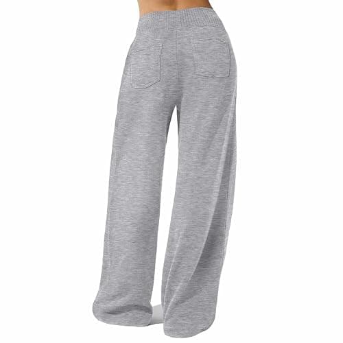 Ikevan Girls Oversized Wide Leg Sweatpants Drawstring Kids Baggy Straight Leg Track Pants Casual Plain Pockets thumbnail 3