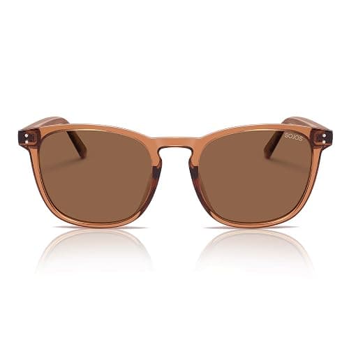 SOJOS Unisex Rounded Square Polarized Sunglasses TR90 Frame UV400 Protection Lightweight Retro for Women & Men thumbnail 2
