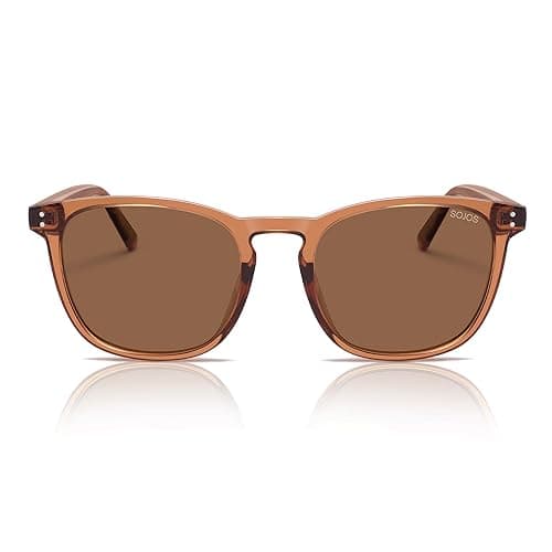 SOJOS Unisex Rounded Square Polarized Sunglasses TR90 Frame UV400 Protection Lightweight Retro for Women & Men thumbnail 3