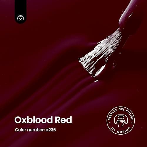 Beetles Oxblood Red Gel Polish Dark Red Full Maroon Red Fall Gel Nail Polish 15ml Soak Off UV LED Needed Nail Art Manicure Salon DIY Design at Home Gifts for Woman thumbnail 2