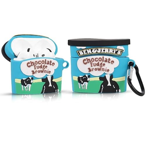 LEWOTE Compatible with Apple Airpods 4 Case Protective Funny Cute Cartoon Slim Candy Cover with Keychain (Benjerry) - Image 1