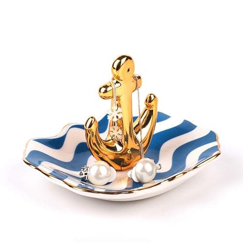 BESKIT Ring Holder with Boat Anchor Jewelry Organizer Trinket Tray Home Decor for Earrings Necklace Bracelet thumbnail 7