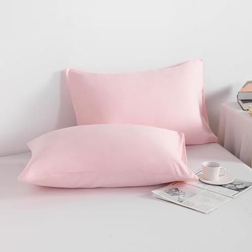 NTBAY King Pillowcase Set - 2 Pack Brushed Microfiber 20x36 Pillowcases - Soft, Wrinkle-Free, Fade-Resistant, Stain-Resistant, Blush Pink Pillowcases with Envelope Closure - 20x36 Inches, Blush Pink thumbnail 2