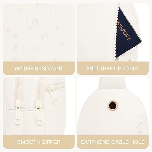 Viverte Quilted Puffer Crossbody Bags for Women Small Puffy Sling Bag Lightweight Cross Body Bubble Purse Shoulder Bag for Travel (Cream White) thumbnail 6