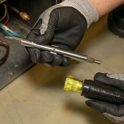 Klein Tools 32527 Multi-Bit Screwdriver/Nut Driver, 11-in-1 with Phillips, Slotted, Square, and Schrader Bits and Nut Drivers thumbnail 2