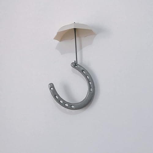 Goensjt Cast Iron Horseshoe Wall Decor, Medium Horseshoe Sturdy Cast Iron 5 Holes On Each Side for Indoor Or Outdoor thumbnail 3