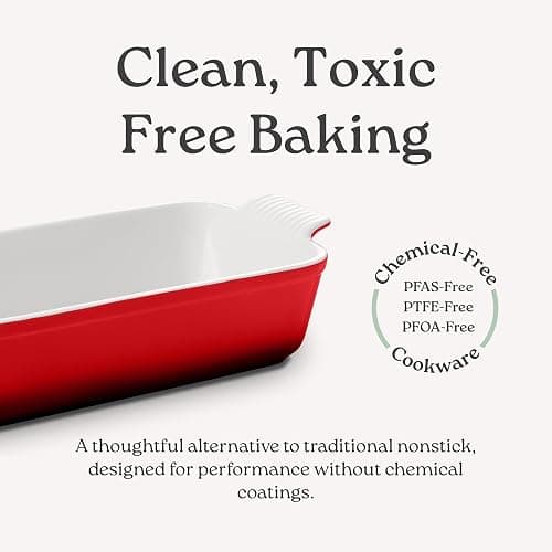 ROSSALLINI Signature Stoneware Loaf Pan | Non-Stick for Perfect Baking and Bread Making | 1lb Loaf Pan [Sage Green] thumbnail 4