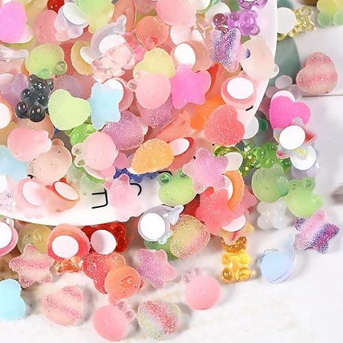 DIYOMR 3D Clear Resin Stickers for Big Belly Cups Mugs, Removal Without Trace, 100 Mixed Shapes Resin Self Adhesive Art Stickers Decor for Handcraft/DIY/Photo Album/Hair Accessories/Laptop thumbnail 4