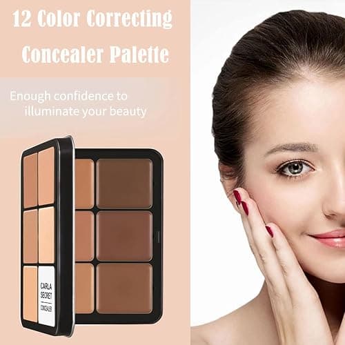 Correttore professionale per correttore, 12 colori correttori, trucco e correttore a lunga durata, per occhiaie, acne e macchie, riduce il rossore thumbnail 2