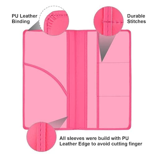 Cacturism Car Registration and Insurance Holder, Car Accessories Vehicle Glove Box Car Organizer Women Car Accessories with Magnetic Shut for Cards, Essential Document, Driver License, Hot Pink thumbnail 6