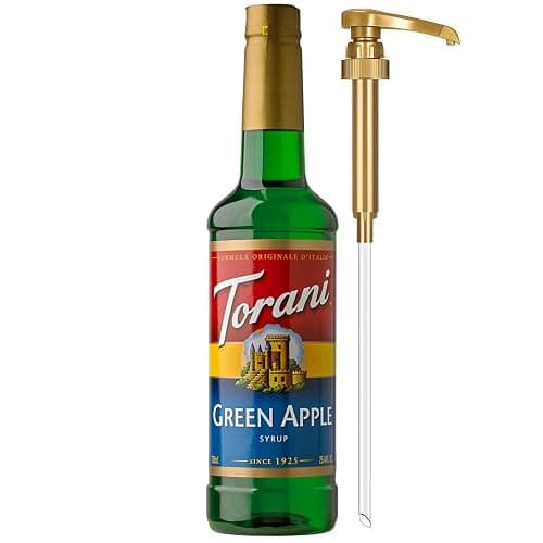 Torani Green Apple Syrup for Drinks, Flavoring for Sodas and Cocktails, Pump Included, 25.4 Oz - Image 1
