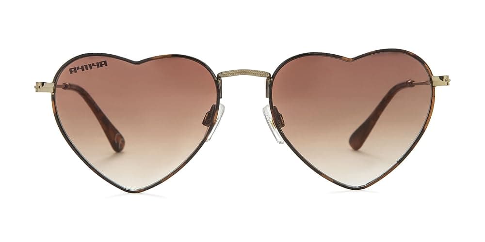 Foster Grant Sun Luv Only Love Here Heart Sunglasses, Gold, 54mm thumbnail 3