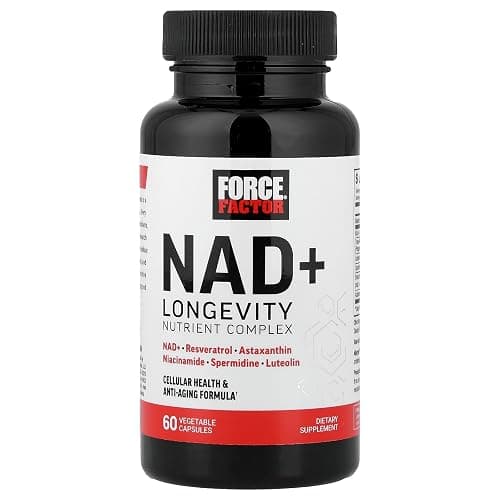 Force Factor NAD+ (NMN or Nicotinamide Riboside Alternative) with Resveratrol, Astaxanthin, Spermidine & Luteolin Complex, NAD to Support Cellular Health & Healthy Aging, 60 Capsules - Image 1