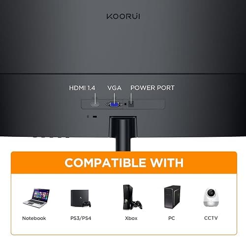KOORUI 24 inch Curved Monitor, Full HD 1080P Curved Computer Monitor, 100Hz 1500R PC Screen, TÜV Rheinland Certified, HDMI VGA, Tilt Adjustment, LCD Display, Eye Care, Black 24N5CA thumbnail 5