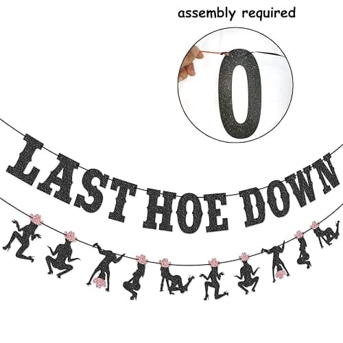 Last Hoedown Western Cowgirl Bachelorette Party Banner for Space Cowgirl, Last Rodeo Hoedown, Nash Bash Nashville Bachelorette Party Decorations (Black) thumbnail 4