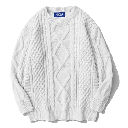 Aelfric Eden Pullover Damen Strickpullover Oversize Rundhals Zopfstrickpullover Knit Langarm Jumper Sweater Klassischer Elegant Vintage Pullover - Image 1