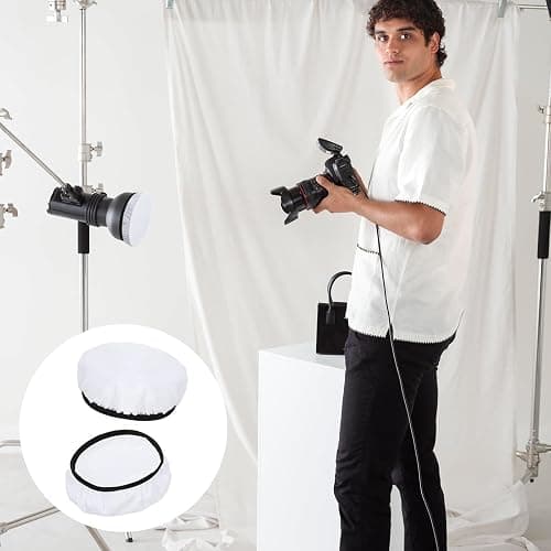 7"/18cm Light Diffuser,Soft Diffuser Lamp Cover White Lamp Shade Diffusers,Great for Studio Strobe Reflectors, Video Shooting (8Pcs) thumbnail 5