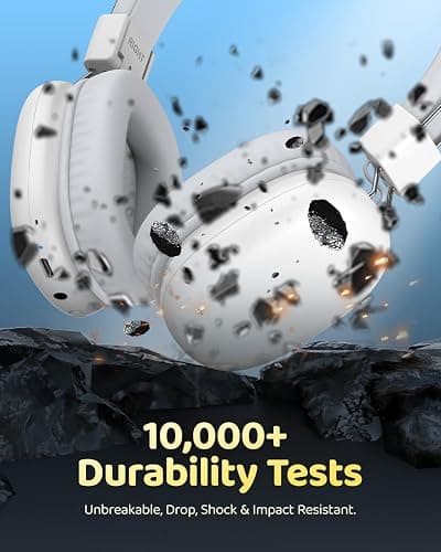 awatrue Kids Headphones Wireless, 50H Playtime, Safe Volume 85/94dBA, Foldable & Stereo Sound, Bluetooth 5.4 Over Ear Kids Bluetooth Headphones for Girls/Boys/Teens/School, White thumbnail 7