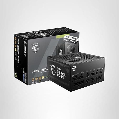 MSI MAG A850GL PCIE5, Fully Modular Compact Gaming 850W Power Supply, 80+ Gold, ATX 3.1 & PCIe 5.1 Ready, Native Dual-Color 12V-2x6 Cable, 10 Year Warranty thumbnail 12