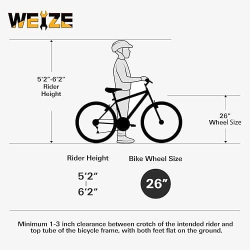 WEIZE Mountain Bike, 26/27.5 inch Outdoor Cycling Bike,18-Speed/High-Carbon Steel/Dual Full Suspension, Adjustable Ergonomic Seat for Men Women Adult, MTB Bicycle with Suspension Fork,Sleek Colors thumbnail 6