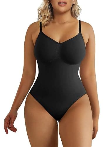 SHAPERX Women's Shapewear Bodysuit Tummy Control Body Shaper Seamless Sculpting Snatched Waist Body Suit - Image 1