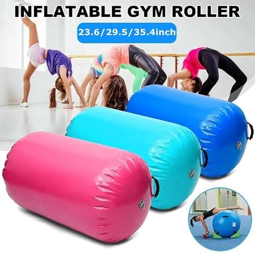 Air Rolle Turnen GymnastikMatte 60 75 90 CM Aufblasbare Air Barrel Gymnastik Tumbling Matte mit Pumpe für Handfeder Hinten Training/Heimgebrauch/Yoga/Fitness… thumbnail 4