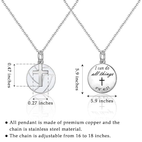 Softball Soccer Volleyball Basketball Baseball Necklace for Girls, Teen Girl Trendy Sports Stuff Accessories Cross Neckalce Jewelry Birthday Christmas Valentines Easter Baptism Graduation Gifts thumbnail 4
