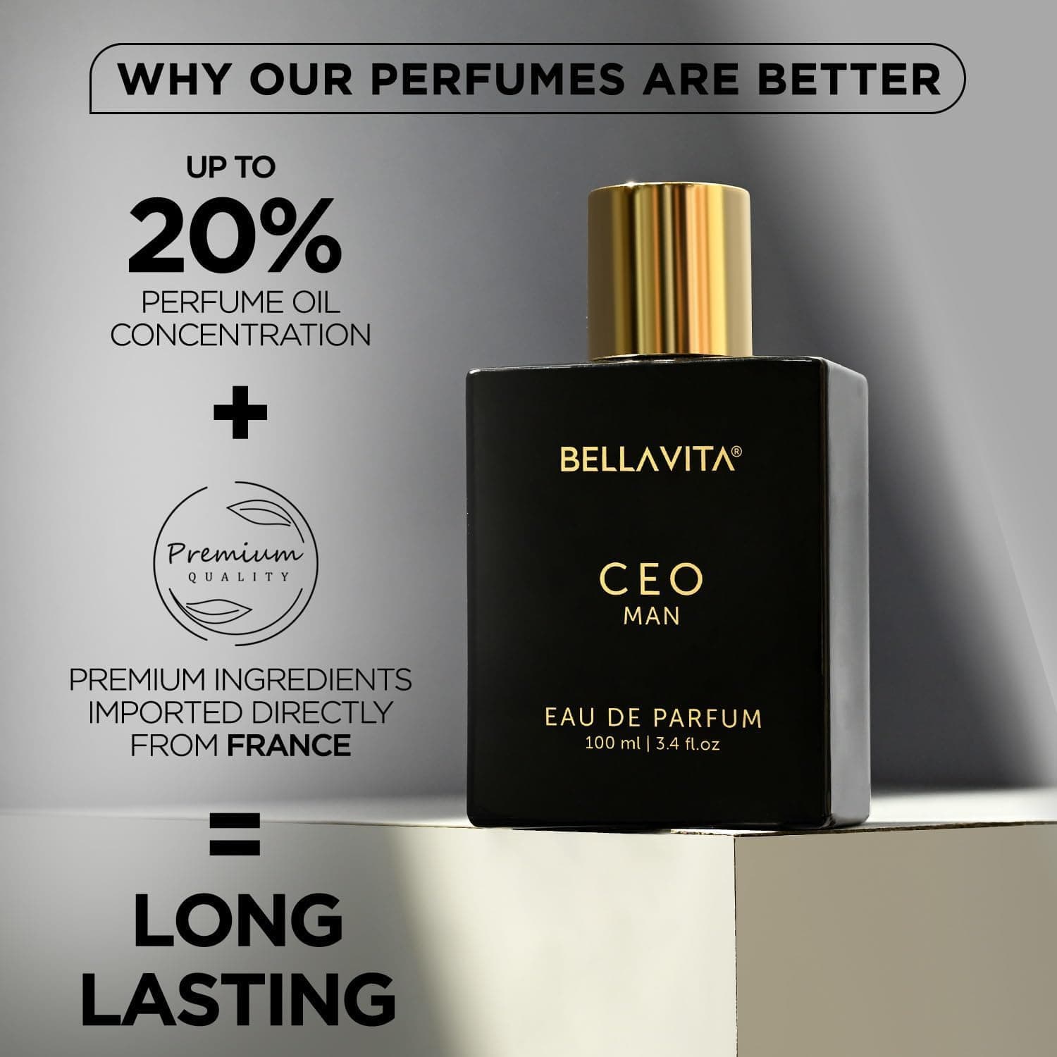 BellaVita Luxury CEO Man Perfume for Men (3.48 fl.oz) | Lasting Mens Cologne with Lemon, Lavender, Tonka & Agarwood | Mens Perfume Deodorant | Cologne Gifts for Men | Vegan Bold Mens Perfume thumbnail 6