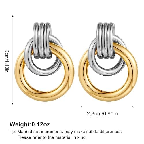 Gold Geometric Drop Dangle Earrings for Women Long Link Dangle Earrings Jewelry thumbnail 5