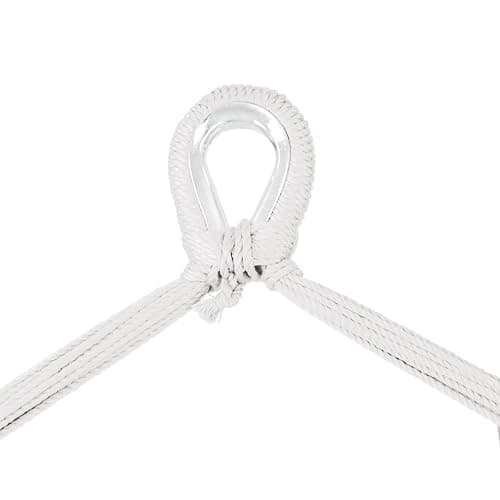 Sunnydaze Outdoor Hammock Chair Swing for Reading - Hanging Hammock Swing for Indoor or Patio - 300lb Capacity - Caribbean XL - White thumbnail 9