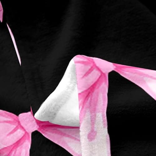 Feelyou Pink Black Bow All Season,Bed Blanket for Sofa Couch Twin 60"x80" Cute Dreamy Princess Style Plush Throw Blanket, Ultra Soft Bow Pattern Flannel Fleece Blanket Bowknot Room Decor Bow thumbnail 5