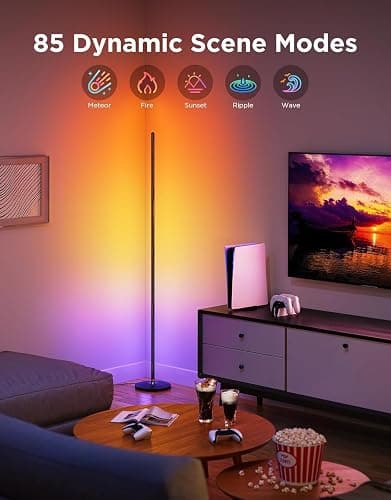 Govee RGBIC Floor Lamp Basic, LED Corner Lamp Compatible with SmartThings, Alexa, and Matter, Smart Modern Floor Lamp with Music Sync and 16 Million DIY Colors, Standing Lamp for Bedroom Living Room thumbnail 5