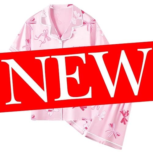 Umeyda Women & Girls Pajamas Set, Soft Satin Lightweight Silk Button-Down Top with Shorts 2 Piece PJS for Mom Boys Kids Gifts thumbnail 2