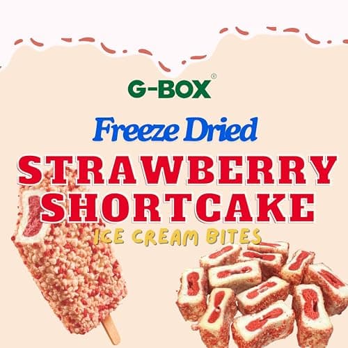 G-BOX Freeze Dried Ice Cream| Crunch Strawberry Shortcake Ice Cream Bites - Perfect for Camping, Outdoor, and Party - Air-tight Sealed in a Deli Container (7 OZ Strawberry Shortcake) thumbnail 2