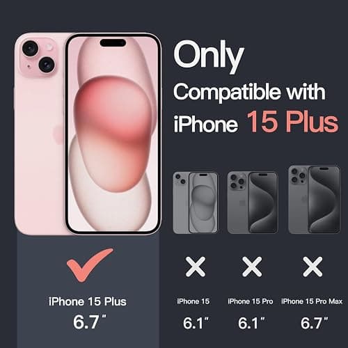JETech Case for iPhone 15 Plus 6.7-Inch, Non-Yellowing Shockproof Phone Bumper Cover, Anti-Scratch Clear Back (Pink) thumbnail 2
