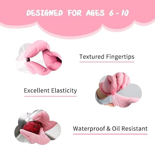 PROMEDIX P Kids Disposable Gloves for 6-10 Years,100PCS Nitrile Gloves for Crafting,Cooking,Latex-Free,Powder-Free thumbnail 3