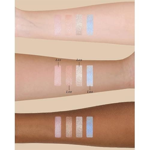 Flower Knows Little Angel Embossed Highlighter - Cool Starlight Highlighter Powder,Long-Lasting Ethereal Starry Glow,Cool Blue-Purple & White Pearl Shimmer,Galaxy-Inspired(L04 Moon River) thumbnail 4