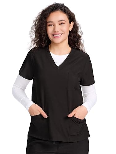 COZYFIT 3 Pack Scrub Undershirts Long Sleeve Women - Underscrub Comfort Tee thumbnail 6